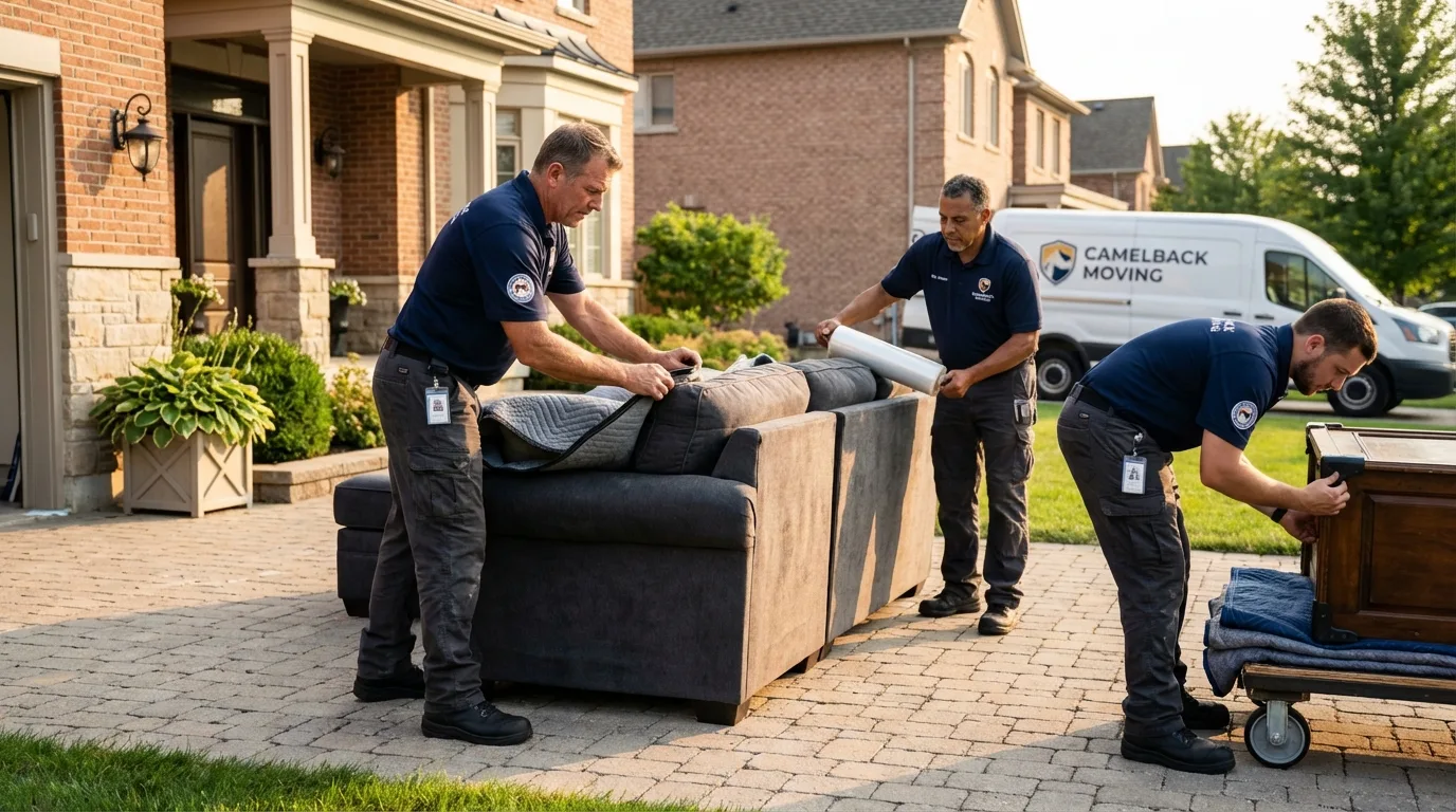 Large estate moving crew wrapping furniture in Hayti, MO